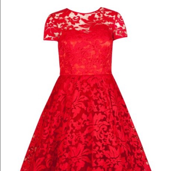 ted baker red lace dress Ted Baker Latoya High Neck Mini Dress In Lace, $314 | Asos